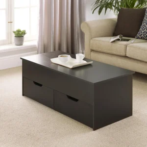 Bruges Black Lift-Top Coffee Table with Drawers
