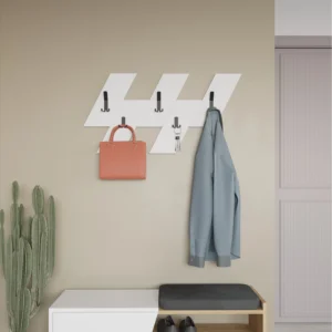 Ivy Modern Wall Mounted Coat Hanger – White