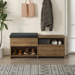 Modern Dark Oak Shoe Storage Bench