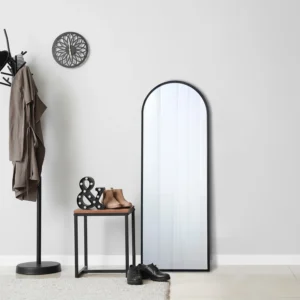 Black Metal Arch Full Length Leaning Mirror