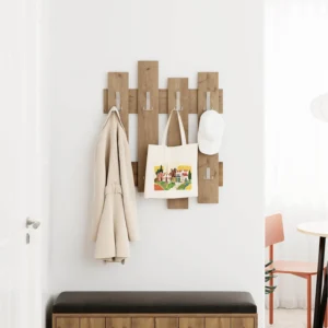 Wave Modern Wall Coat Hanger Natural Oak