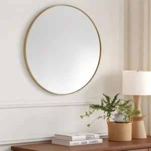 70cm Gold Round Metal Wall Mirror