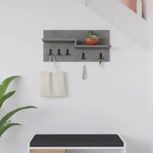 Modern Wall-Mounted Coat Rack – Retro Grey