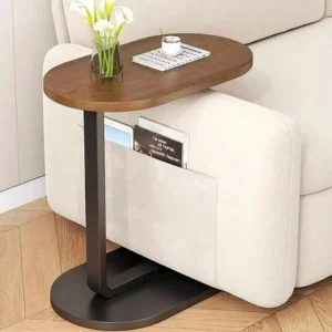 C-Shaped Sofa Side Table – Coffee Finish