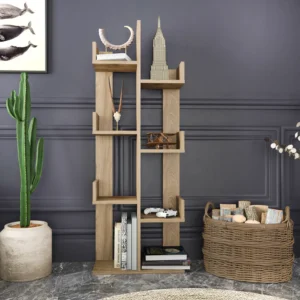 Luisa 4-Tier Bookshelf – Oud Oak